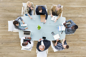 Aerial View of Business Meeting