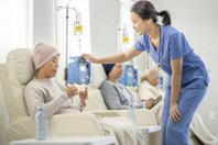 Nurse and oncology patients-GettyImages-1480325057