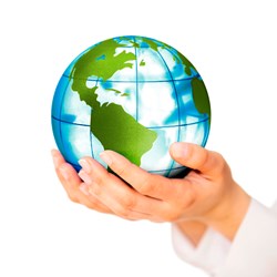 life science istock globe in hand
